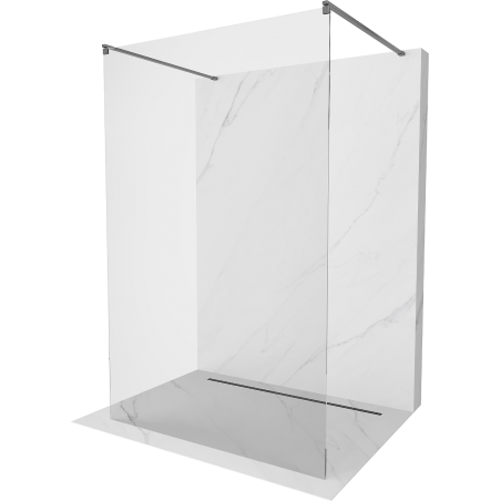 Mexen Kioto ścianka prysznicowa wolnostojąca 135 x 200 cm, transparent 8 mm, gun gray szczotkowany - 800-135-002-65-00