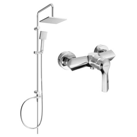 Mexen Tord Aufputz-Duschset mit Regenduschkopf und Sabre-Duscharmatur, Chrom - 72140200-00