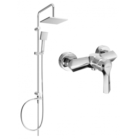 Mexen Tord ensemble de douche extérieur avec pomme de douche et robinetterie de douche Sabre, chrome - 72140200-00