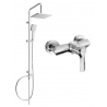 Mexen Sabre Tord ensemble de douche en saillie avec pomme de douche et mitigeur, chromé - 72140200-00