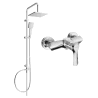 Mexen Tord Aufputz-Duschset mit Regenduschkopf und Sabre-Duscharmatur, Chrom - 72140200-00