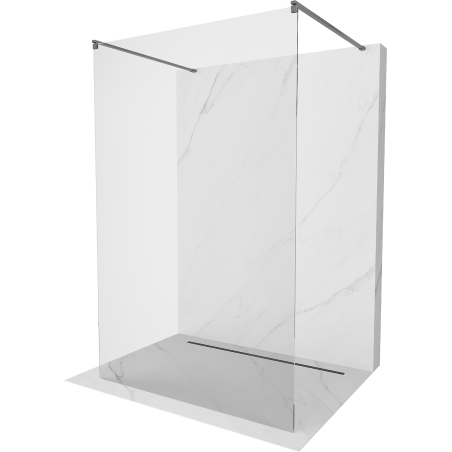 Mexen Kioto paroi de douche autoportante 145 x 200 cm, transparent 8 mm, gris canon brossé - 800-145-002-66-00