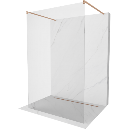 Mexen Kioto paroi de douche autoportante 100 x 200 cm, transparent 8 mm, cuivre brossé - 800-100-002-65-00
