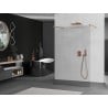 Mexen Kioto Free-standing Shower Wall 105 x 200 cm, Transparent 8 mm, Brushed Copper - 800-105-002-65-00