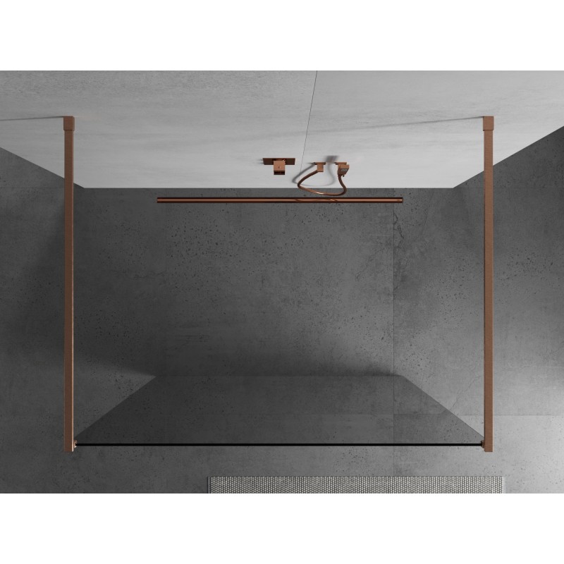 Mexen Kioto ścianka prysznicowa wolnostojąca 105 x 200 cm, transparent 8 mm, miedź szczotkowana - 800-105-002-65-00