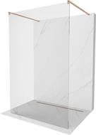 Mexen Kioto samostojeći tuš zid 120 x 200 cm, proziran 8 mm, brušeni bakar - 800-120-002-65-00