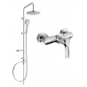Mexen Carl Aufputz-Duschset mit Regenduschkopf und Sabre-Duscharmatur, Chrom - 72140240-00