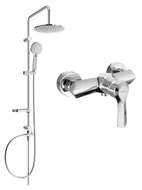 Mexen Carl Aufputz-Duschset mit Regenduschkopf und Sabre-Duscharmatur, Chrom - 72140240-00