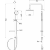 Mexen Carl Aufputz-Duschset mit Regenduschkopf und Sabre-Duscharmatur, Chrom - 72140240-00