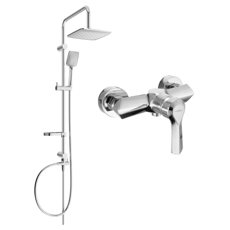 Mexen Sabre Sven douche set opbouw met regendouche en douchekraan, chroom - 72140262-00