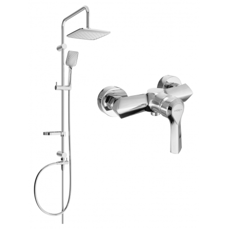 Mexen Sven Aufputz-Duschset mit Regenduschkopf und Duscharmatur Sabre, Chrom - 72140262-00