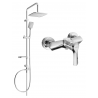 Mexen Sven exposed shower set with rain shower and Sabre shower mixer, chrome - 72140262-00