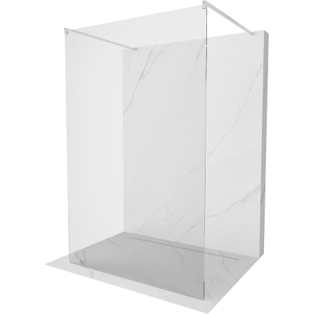 Mexen Kioto ścianka prysznicowa wolnostojąca 100 x 200 cm, transparent 8 mm, nikiel szczotkowany - 800-100-002-97-00