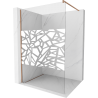 Mexen Kioto shower screen Walk-in 80 x 200 cm, white pattern 8 mm, brushed copper - 800-080-101-65-85