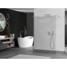 Mexen Kioto freestanding shower panel 120 x 200 cm, transparent 8 mm, brushed nickel - 800-120-002-97-00