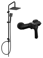 Mexen Tord Aufputz-Duschset mit Regenbrause und Duscharmatur Sabre, schwarz - 72140200-70