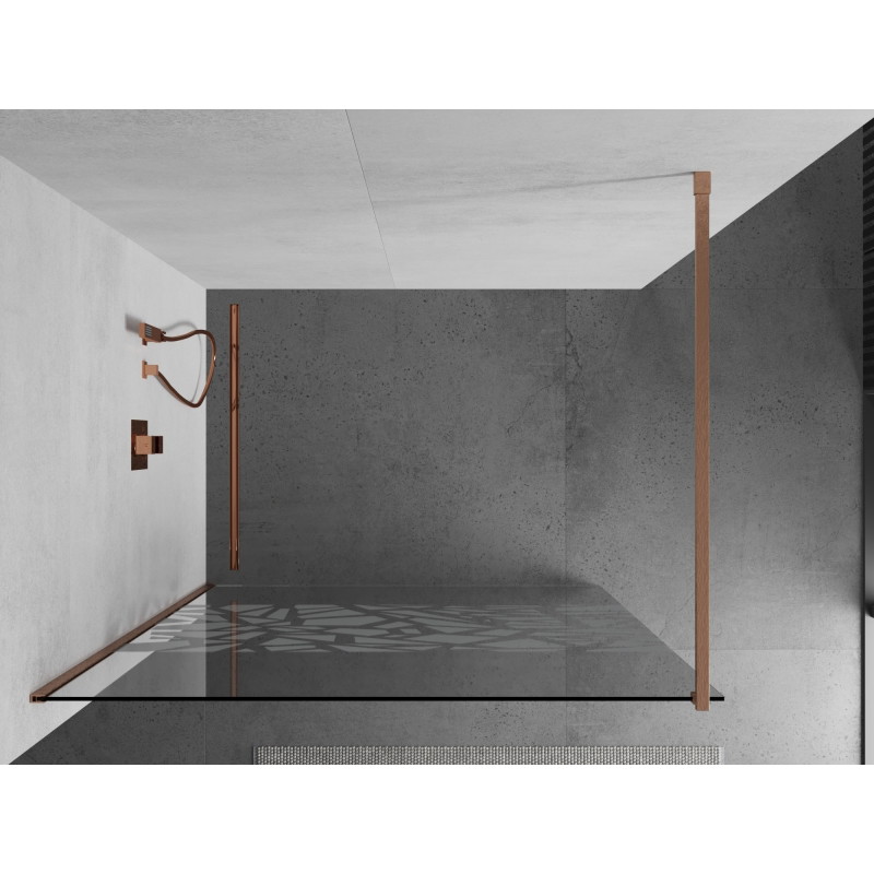 Mexen Kioto dušisein Walk-in 100 x 200 cm, valge muster 8 mm, harjatud vask - 800-100-101-65-85