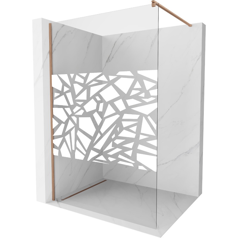 Mexen Kioto dušisein Walk-in 100 x 200 cm, valge muster 8 mm, harjatud vask - 800-100-101-65-85