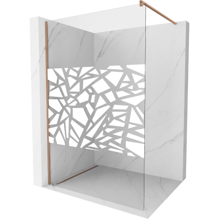 Mexen Kioto paroi de douche Walk-in 100 x 200 cm, motif blanc 8 mm, laiton brossé - 800-100-101-65-85