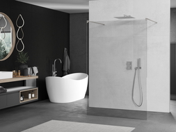 Mexen Kioto parete doccia walk-in 135 x 200 cm, trasparente 8 mm, nichel spazzolato - 800-135-002-97-00