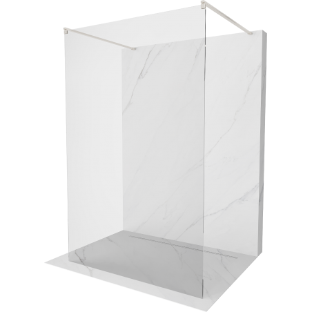 Mexen Kioto paroi de douche autoportante 140 x 200 cm, transparent 8 mm, nickel brossé - 800-140-002-97-00