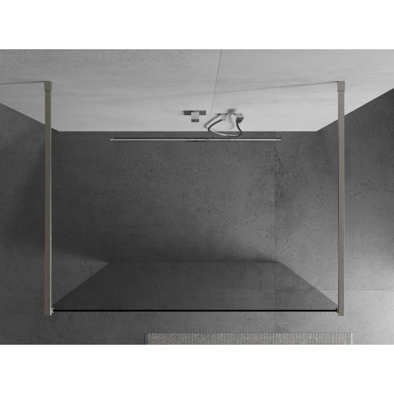 Mexen Kioto ścianka prysznicowa wolnostojąca 140 x 200 cm, transparent 8 mm, nikiel szczotkowany - 800-140-002-97-00