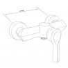 Mexen Carl Aufputz-Duschset mit Regendusche und Duscharmatur Sabre, schwarz - 72140240-70