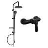 Mexen Carl Aufputz-Duschset mit Regendusche und Duscharmatur Sabre, schwarz - 72140240-70