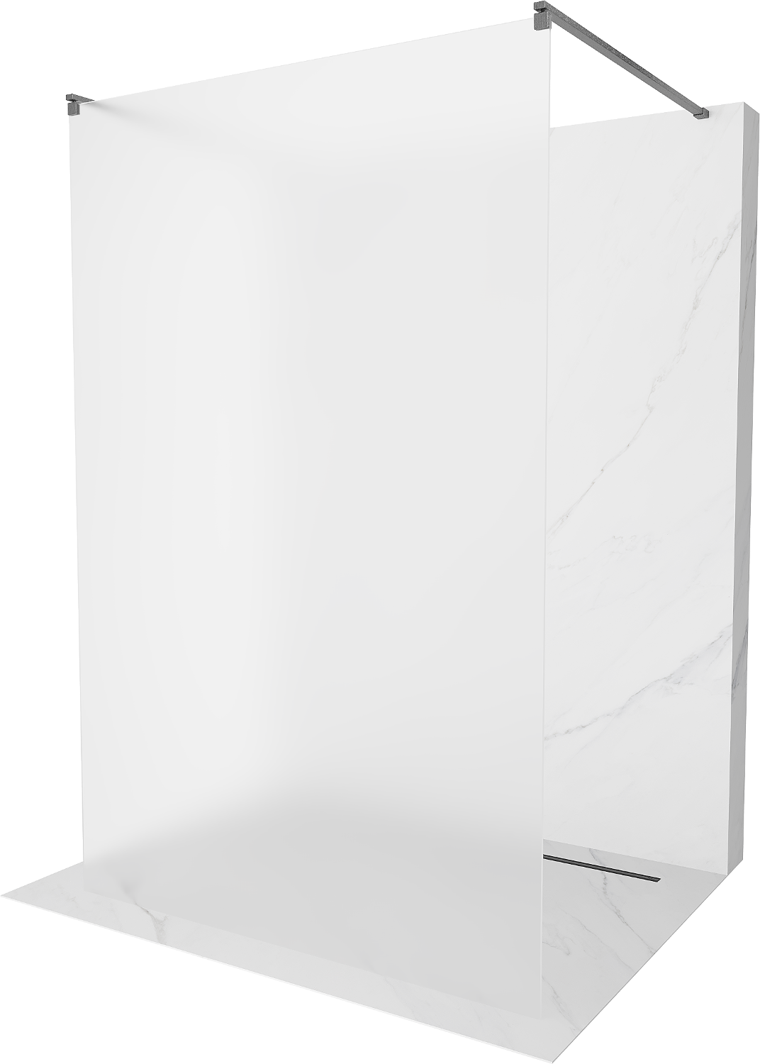 Mexen Kioto ścianka prysznicowa wolnostojąca 100 x 200 cm, szron 8 mm, gun gray szczotkowany - 800-100-002-66-30