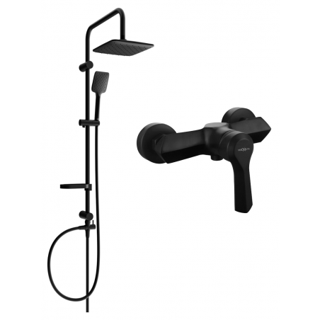 Mexen Sven Aufputz-Duschset mit Regenbrause und Duscharmatur Sabre, schwarz - 72140262-70