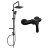 Mexen Sven Aufputz-Duschset mit Regenbrause und Duscharmatur Sabre, schwarz - 72140262-70