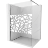Mexen Kioto paroi de douche Walk-in 130 x 200 cm, motif blanc 8 mm, gris gun brossé - 800-130-101-66-85