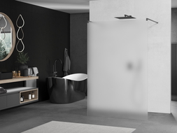 Mexen Kioto paroi de douche autoportante 140 x 200 cm, givre 8 mm, gun gray brossé - 800-140-002-66-30