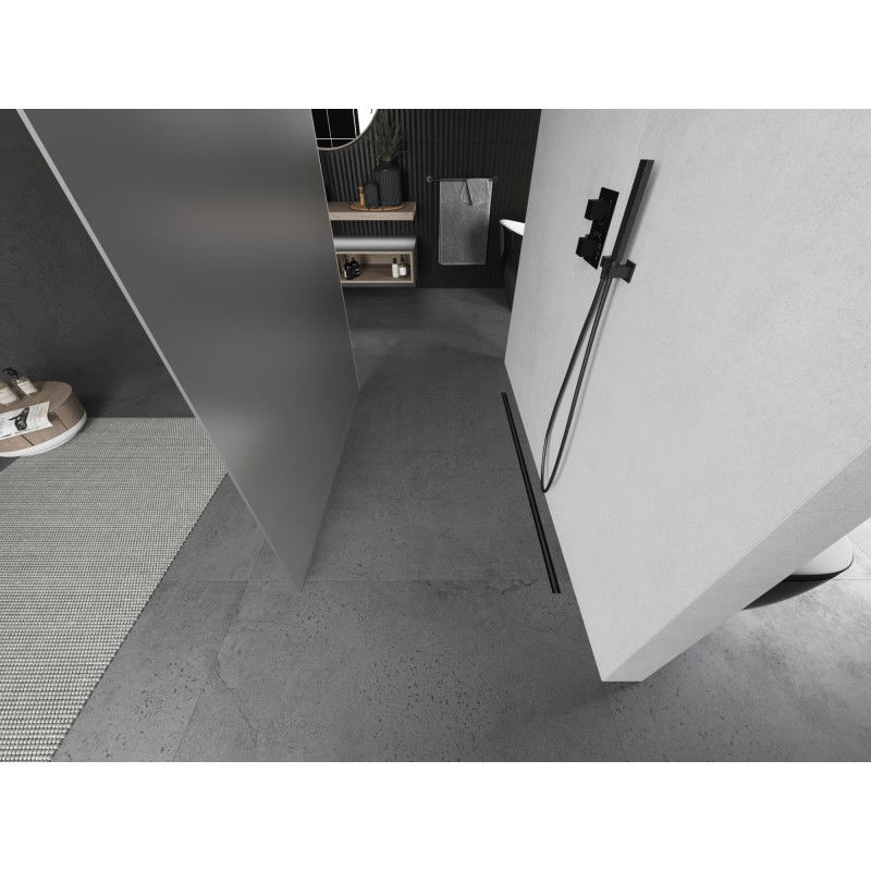 Mexen Kioto mampara de ducha independiente 140 x 200 cm, escarcha 8 mm, gris arma cepillado - 800-140-002-66-30