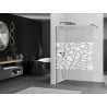 Mexen Kioto ścianka prysznicowa Walk-in 140 x 200 cm, biały wzór 8 mm, gun gray szczotkowany - 800-140-101-66-85