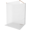 Mexen Kioto Freestanding Shower Wall 100 x 200 cm, Frosted 8 mm, Brushed Copper - 800-100-002-65-30