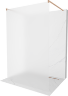 Mexen Kioto samostojeća pregrada za tuš 100 x 200 cm, mat 8 mm, brušeni bakar - 800-100-002-65-30