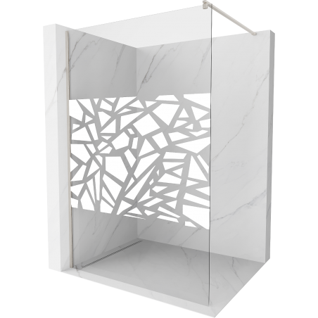 Mexen Kioto parede de chuveiro Walk-in 70 x 200 cm, padrão branco 8 mm, níquel escovado - 800-070-101-97-85