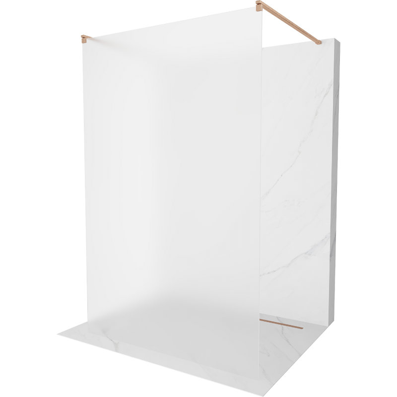 Mexen Kioto vrijstaande douchewand 120 x 200 cm, matglas 8 mm, geborsteld koper - 800-120-002-65-30