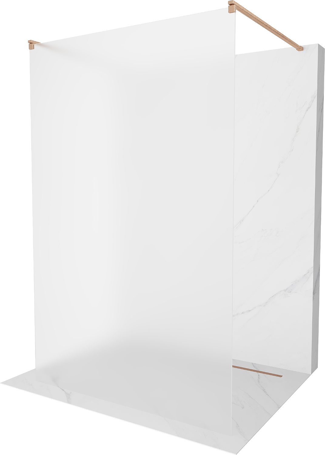 Mexen Kioto ścianka prysznicowa wolnostojąca 120 x 200 cm, szron 8 mm, miedź szczotkowana - 800-120-002-65-30