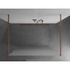 Mexen Kioto freestanding shower wall 130 x 200 cm, frost 8 mm, brushed copper - 800-130-002-65-30