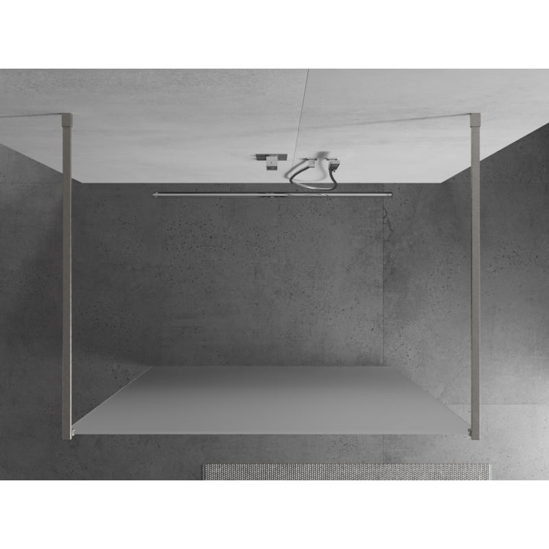 Mexen Kioto ścianka prysznicowa wolnostojąca 100 x 200 cm, szron 8 mm, nikiel szczotkowany - 800-100-002-97-30