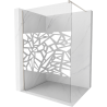 Mexen Kioto douchewand Walk-in 100 x 200 cm, wit patroon 8 mm, geborsteld nikkel - 800-100-101-97-85