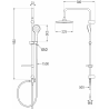 Mexen Royo Erik external shower set with rain shower head and shower faucet, chrome - 72240205-00