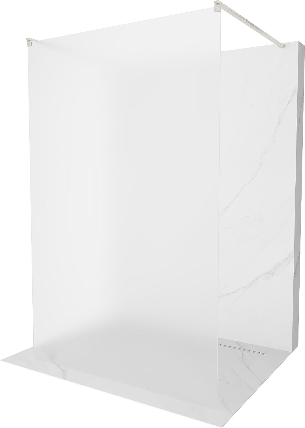 Mexen Kioto ścianka prysznicowa wolnostojąca 130 x 200 cm, szron 8 mm, nikiel szczotkowany - 800-130-002-97-30