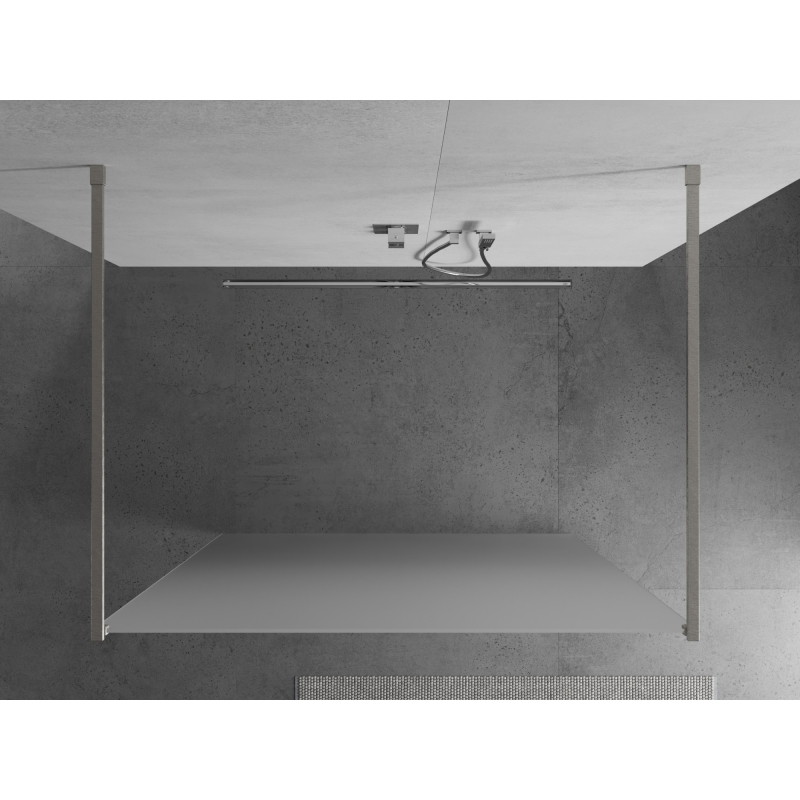 Mexen Kioto ścianka prysznicowa wolnostojąca 130 x 200 cm, szron 8 mm, nikiel szczotkowany - 800-130-002-97-30
