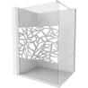 Mexen Kioto Walk-in Shower Wall 110 x 200 cm, White Pattern 8 mm, Brushed Nickel - 800-110-101-97-85