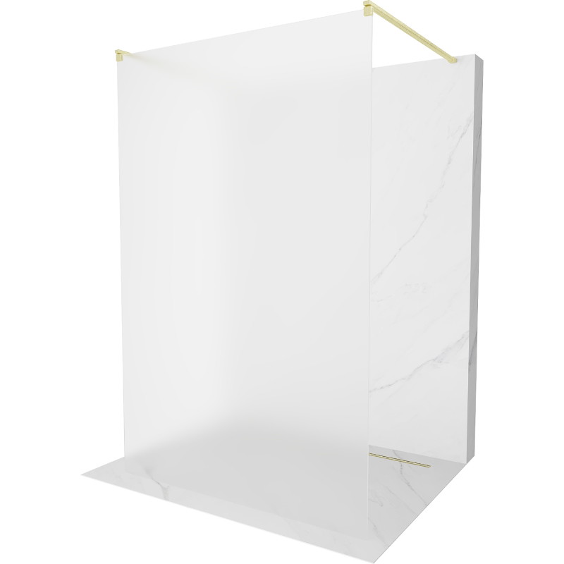 Mexen Kioto ścianka prysznicowa wolnostojąca 120 x 200 cm, szron 8 mm, złota szczotkowana - 800-120-002-55-30