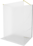 Mexen Kioto vrijstaande douchewand 120 x 200 cm, matglas 8 mm, goud geborsteld - 800-120-002-55-30