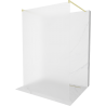 Mexen Kioto 140 x 200 cm Freestanding Shower Wall, Frosted 8 mm, Brushed Gold - 800-140-002-55-30